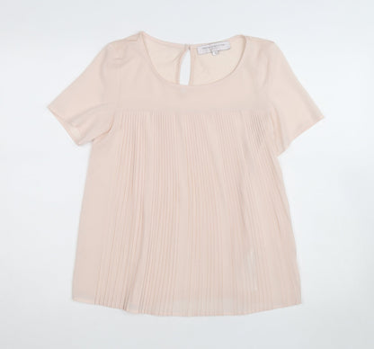 French Connection Women's Beige Pleated Chiffon Blouse XS