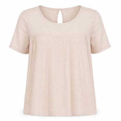 French Connection Women's Beige Pleated Chiffon Blouse XS