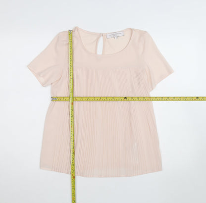 French Connection Women's Beige Pleated Chiffon Blouse XS