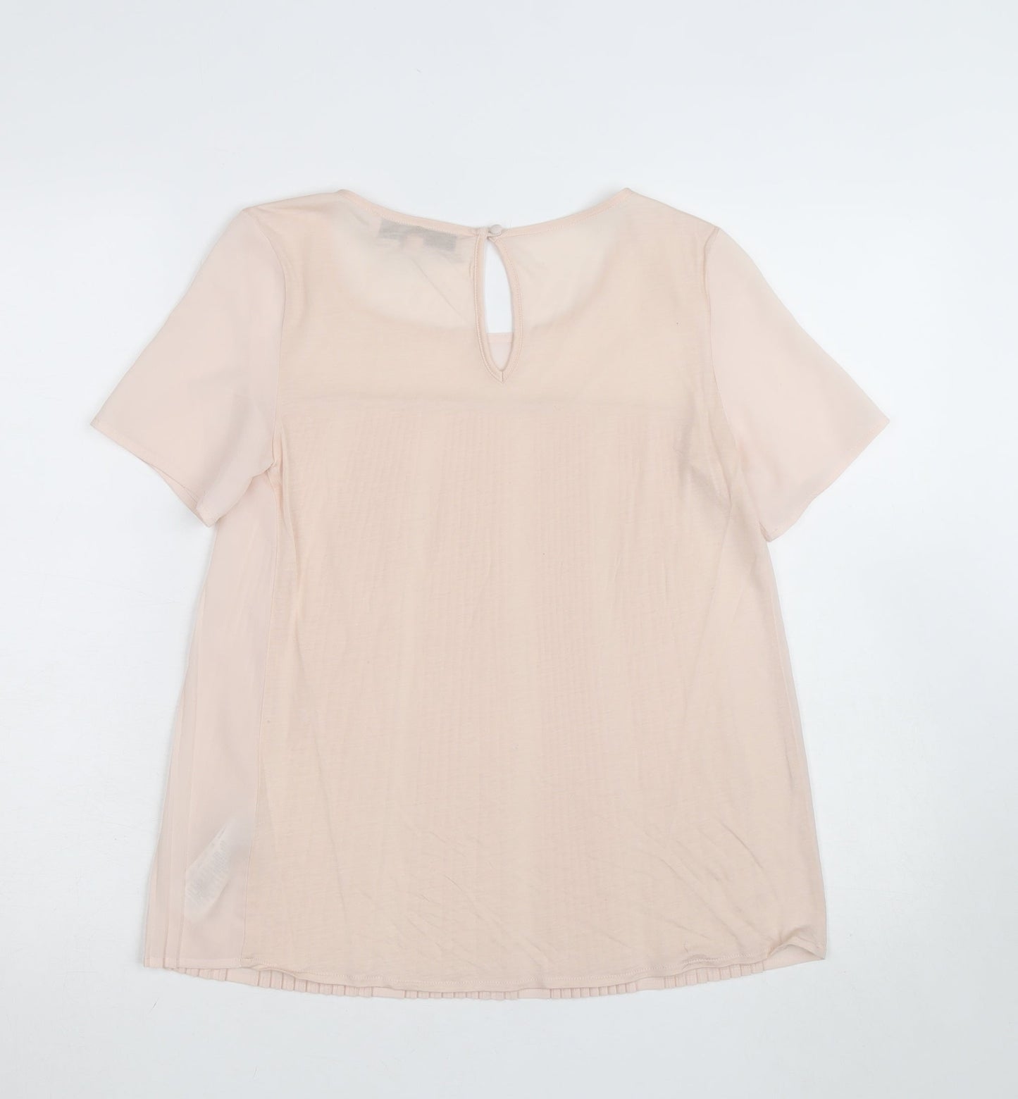 French Connection Women's Beige Pleated Chiffon Blouse XS