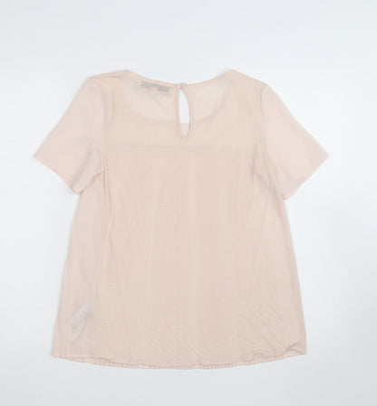 French Connection Women's Beige Pleated Chiffon Blouse XS