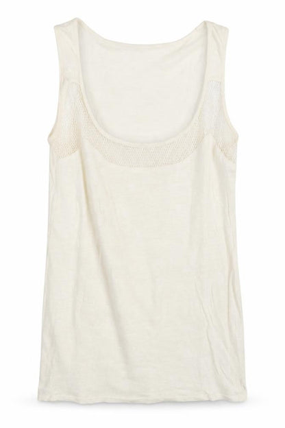 NAF NAF Women's Ivory Cotton Mesh Tank Top Size M