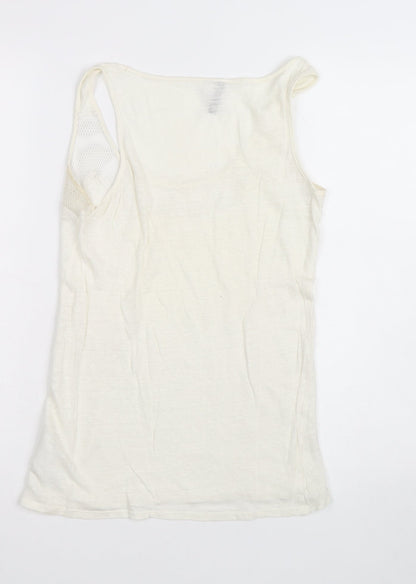 NAF NAF Women's Ivory Cotton Mesh Tank Top Size M