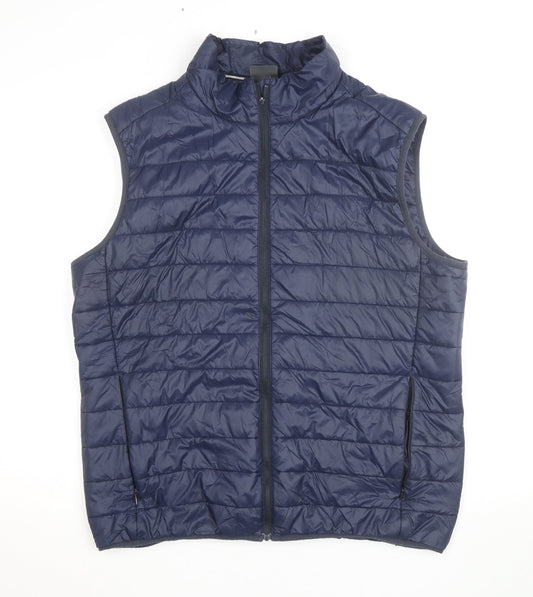 Jack Wolfskin Men Blue XL Quilted Lightweight Bodywarmer Gilet