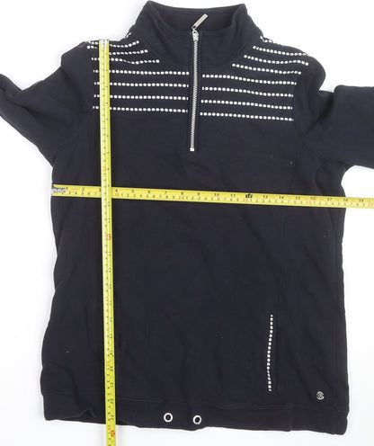 Maine New England Men's Blue Striped 1/2 Zip Cotton Casual Jacket L