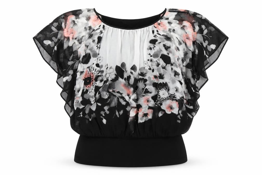 Coast Women's Multicoloured Floral Chiffon Tunic Blouse Size 14