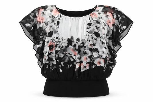 Coast Women's Multicoloured Floral Chiffon Tunic Blouse Size 14