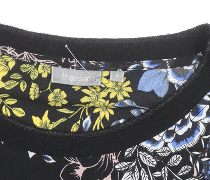Fransa Womens Multicoloured Floral Tunic Blouse S 3/4 Sleeve