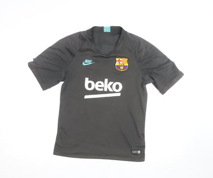 Nike Men Grey Barcelona FCB Short Sleeve Athletic Training Top Size S