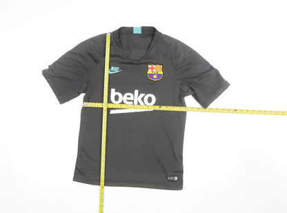 Nike Men Grey Barcelona FCB Short Sleeve Athletic Training Top Size S