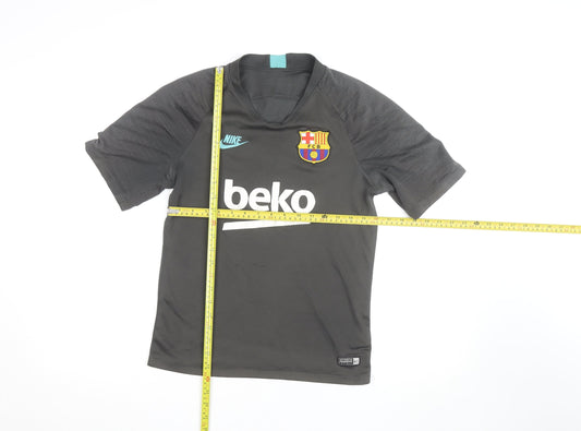 Nike Men Grey Barcelona FCB Short Sleeve Athletic Training Top Size S