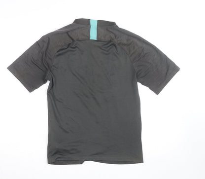 Nike Men Grey Barcelona FCB Short Sleeve Athletic Training Top Size S