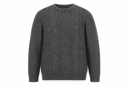 Next Men's Grey Cable-Knit Crew Neck Jumper Size M
