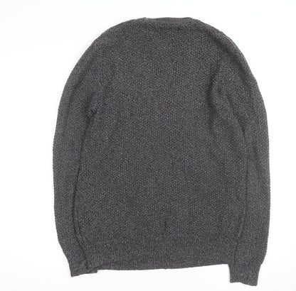 Next Men's Grey Cable-Knit Crew Neck Jumper Size M