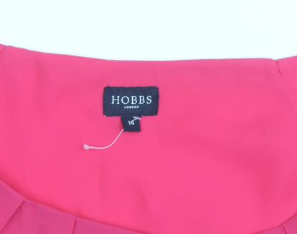Hobbs Women’s Pink Sleeveless Blouse Size 14 Lightweight Chiffon Top