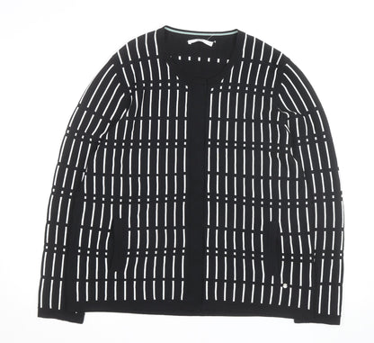 Brax Women's Black Check Knit Cardigan Size 16
