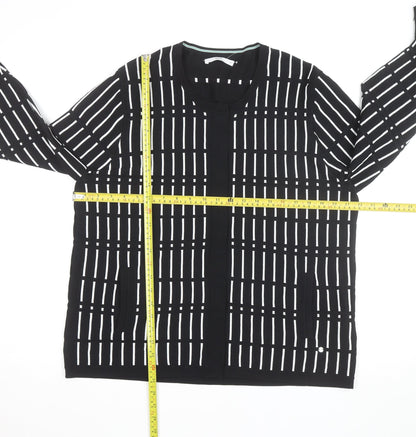 Brax Women's Black Check Knit Cardigan Size 16
