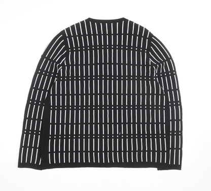 Brax Women's Black Check Knit Cardigan Size 16