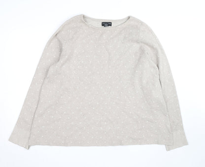 Cynthia Rowley Woman Beige Polka Dot Knit Jumper UK 22/24