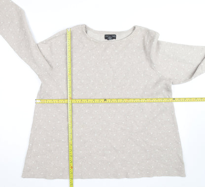 Cynthia Rowley Woman Beige Polka Dot Knit Jumper UK 22/24