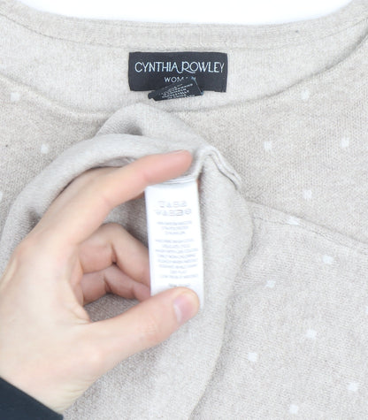 Cynthia Rowley Woman Beige Polka Dot Knit Jumper UK 22/24