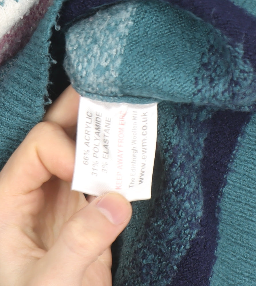 Isle Womens Multicoloured Striped Crew Neck Jumper Size 14