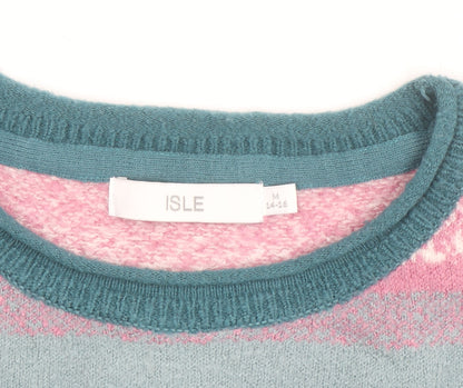 Isle Womens Multicoloured Striped Crew Neck Jumper Size 14
