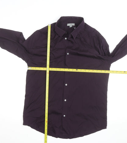 COS Men's Purple Classic Long Sleeve Cotton Dress Shirt Size 41