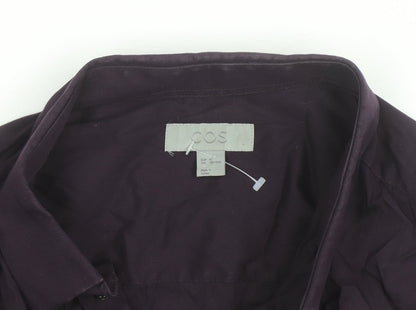COS Men's Purple Classic Long Sleeve Cotton Dress Shirt Size 41