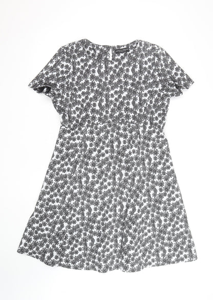 Dorothy Perkins Women Black Floral Lace A-Line Dress Size 16