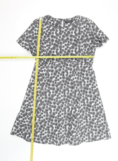 Dorothy Perkins Women Black Floral Lace A-Line Dress Size 16
