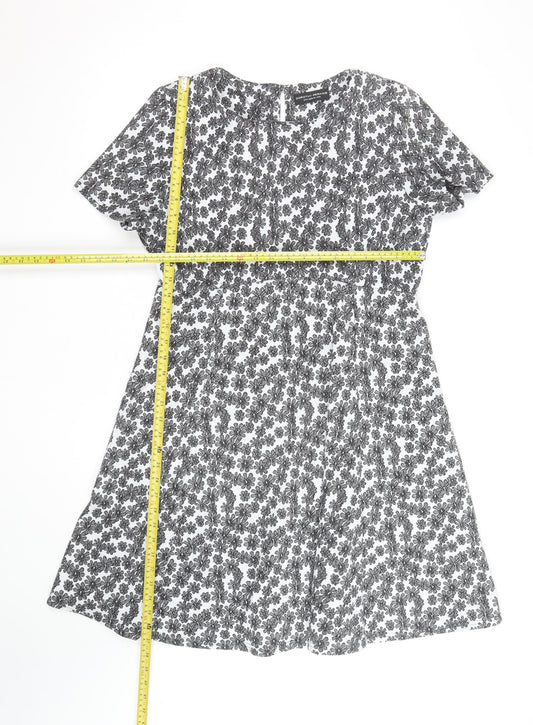 Dorothy Perkins Women Black Floral Lace A-Line Dress Size 16