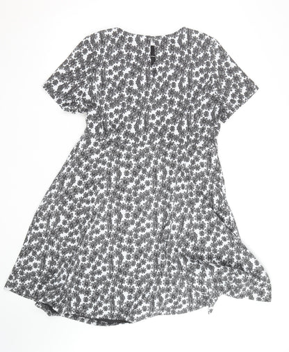 Dorothy Perkins Women Black Floral Lace A-Line Dress Size 16