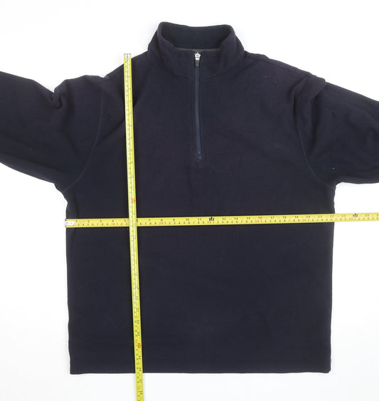 Marks and Spencer Men's Blue Fleece 1/2 Zip Pullover Jacket Size M