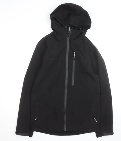 Primark Men's Black XS Waterproof Softshell Hooded Rain Jacket