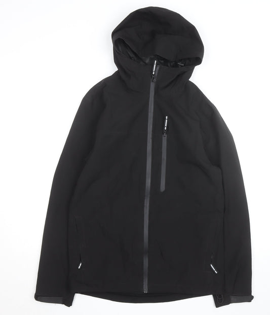 Primark Men's Black XS Waterproof Softshell Hooded Rain Jacket