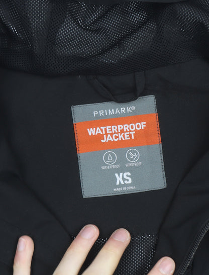 Primark Men's Black XS Waterproof Softshell Hooded Rain Jacket