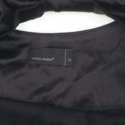 Vero Moda Women’s Black Bodycon Short Dress Size 8 Party Satin Puff Sleeve