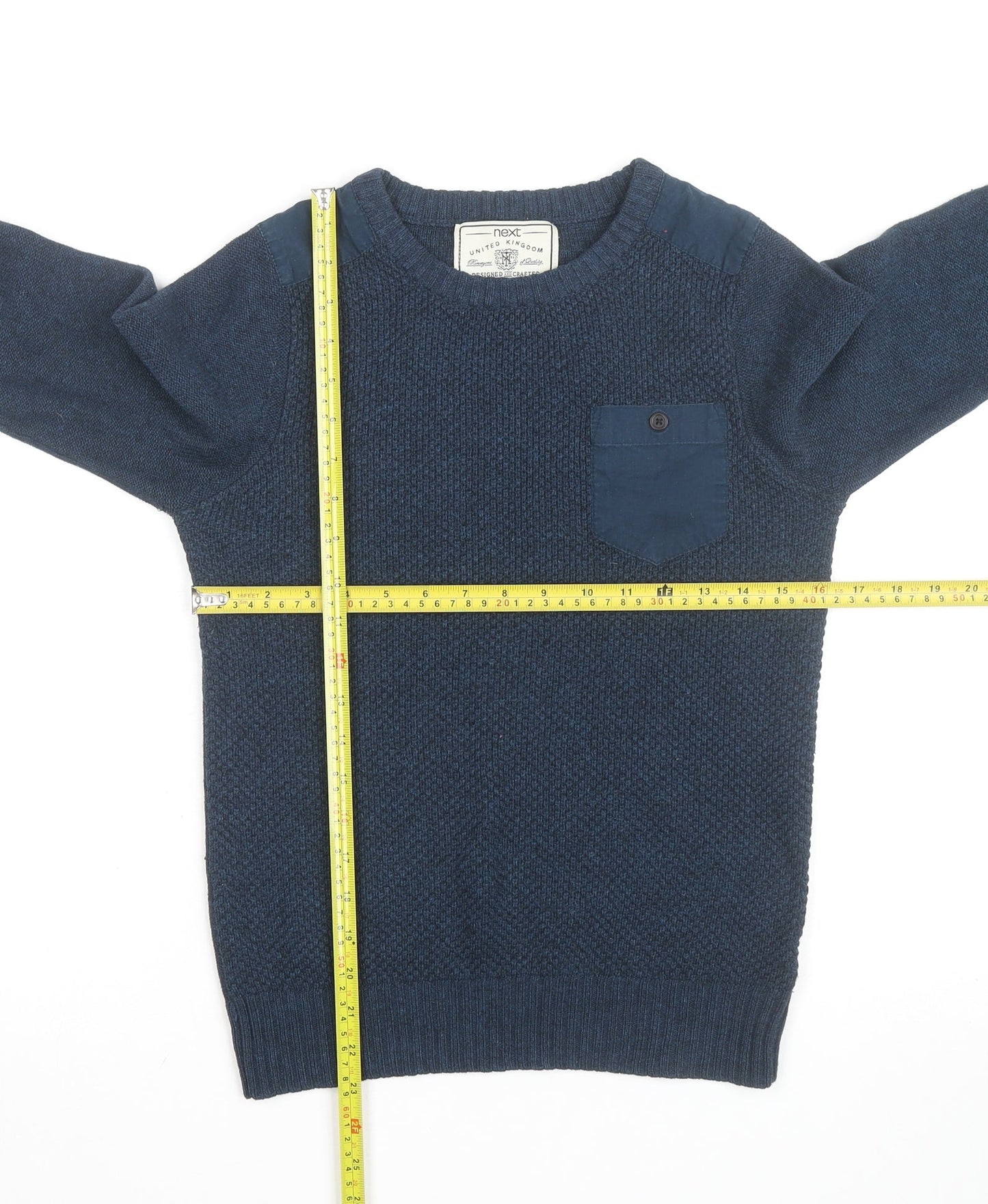 Next Men's Blue Crew Neck Knitted Pullover Jumper Size L