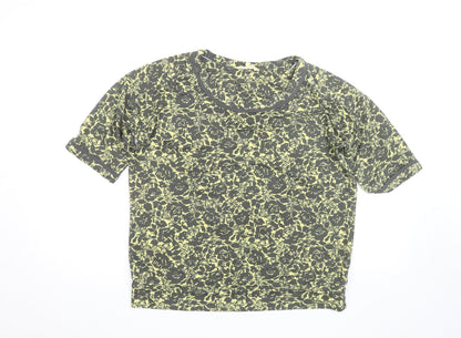 Next Women’s Green Floral Short Sleeve Cotton T-Shirt Size 10