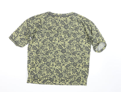 Next Women’s Green Floral Short Sleeve Cotton T-Shirt Size 10