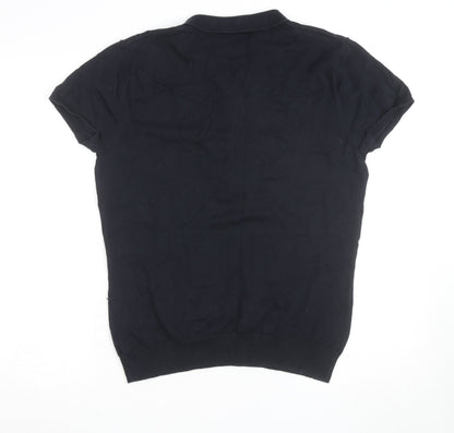 GANT Womens Black Short Sleeve Collared Polo Top Size XL