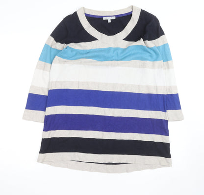 Marks and Spencer Per Una Women's Multicoloured Stripe Knit Top Size 16