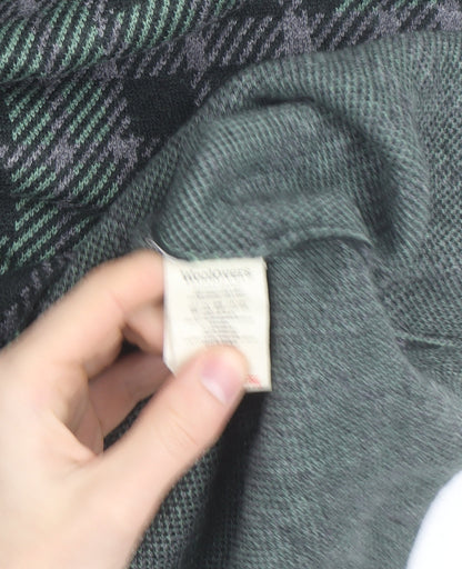 Woolovers Women's Grey Check Knit Pencil Skirt Size M High Waist
