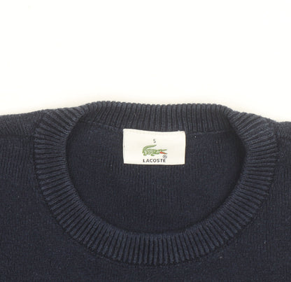 Lacoste Men's Blue Crew Neck Striped Pullover Jumper Size L