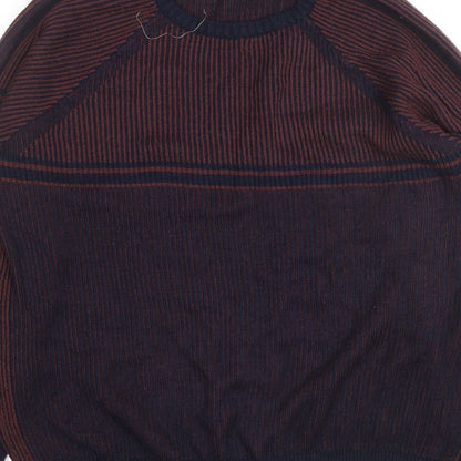 ASOS DESIGN Men’s Blue 2XL Striped Knit Pullover Jumper