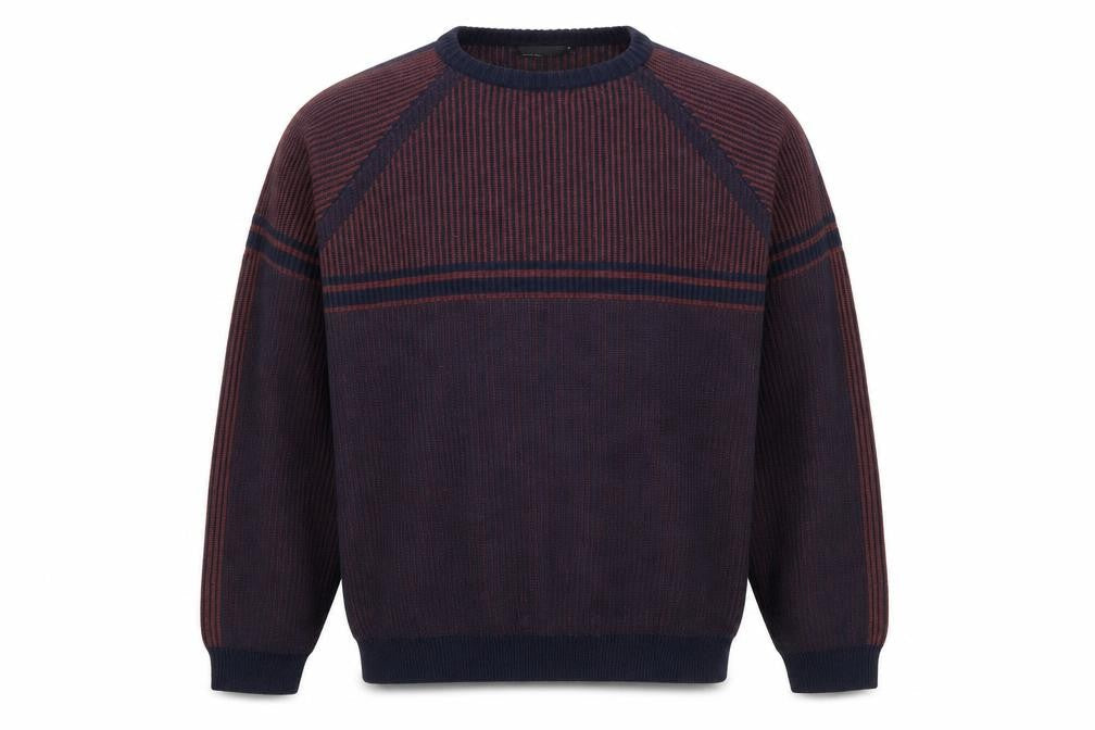 ASOS DESIGN Men’s Blue 2XL Striped Knit Pullover Jumper