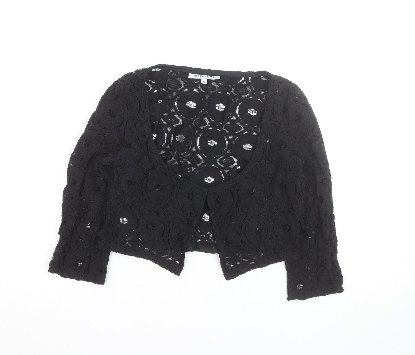 Marcelino Women Black Lace Cropped Blouse Size 12