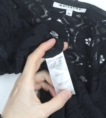 Marcelino Women Black Lace Cropped Blouse Size 12