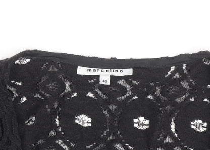 Marcelino Women Black Lace Cropped Blouse Size 12